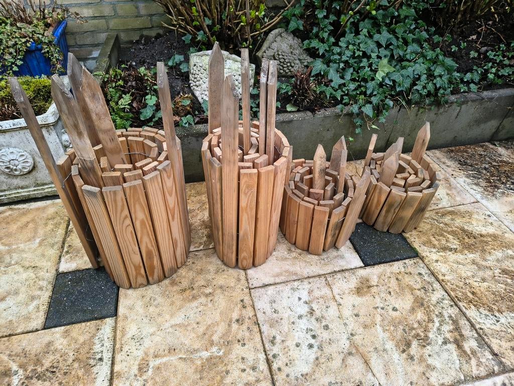 Nieuwe houten borderrollen - overschot, Ophalen, 25 tot 50 cm, Border, Hout