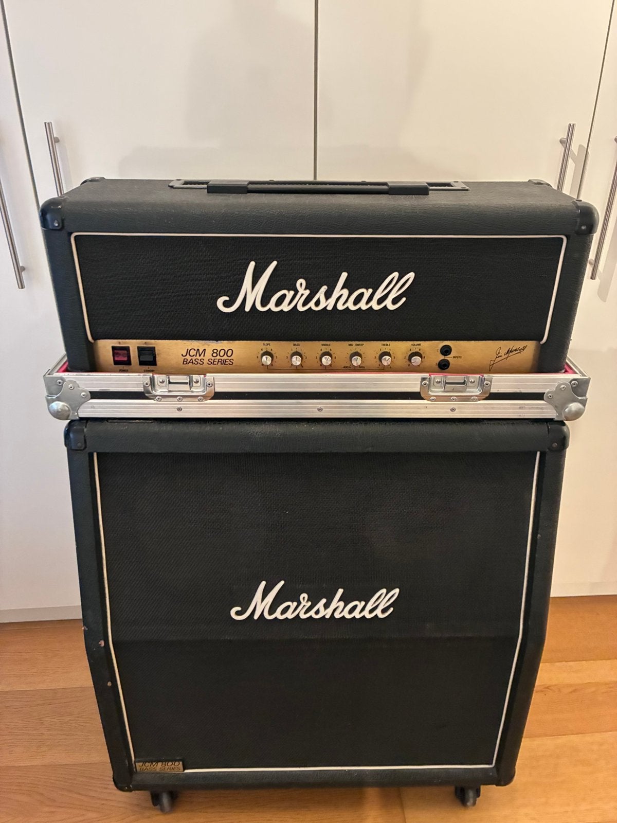 Marshall JCM800 Bass Series (1983) + 412 cab, Muziek en Instrumenten, Ophalen, Gebruikt, Gitaar, 100 watt of meer