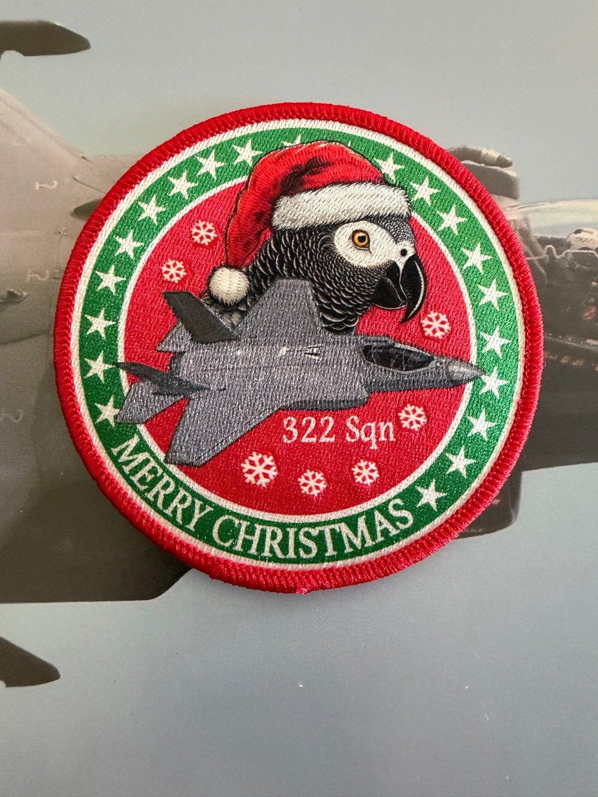 Kerstpatch 322 Sqn F-35 Merry Christmas, Ophalen of Verzenden, Luchtmacht, Nederland, Embleem of Badge
