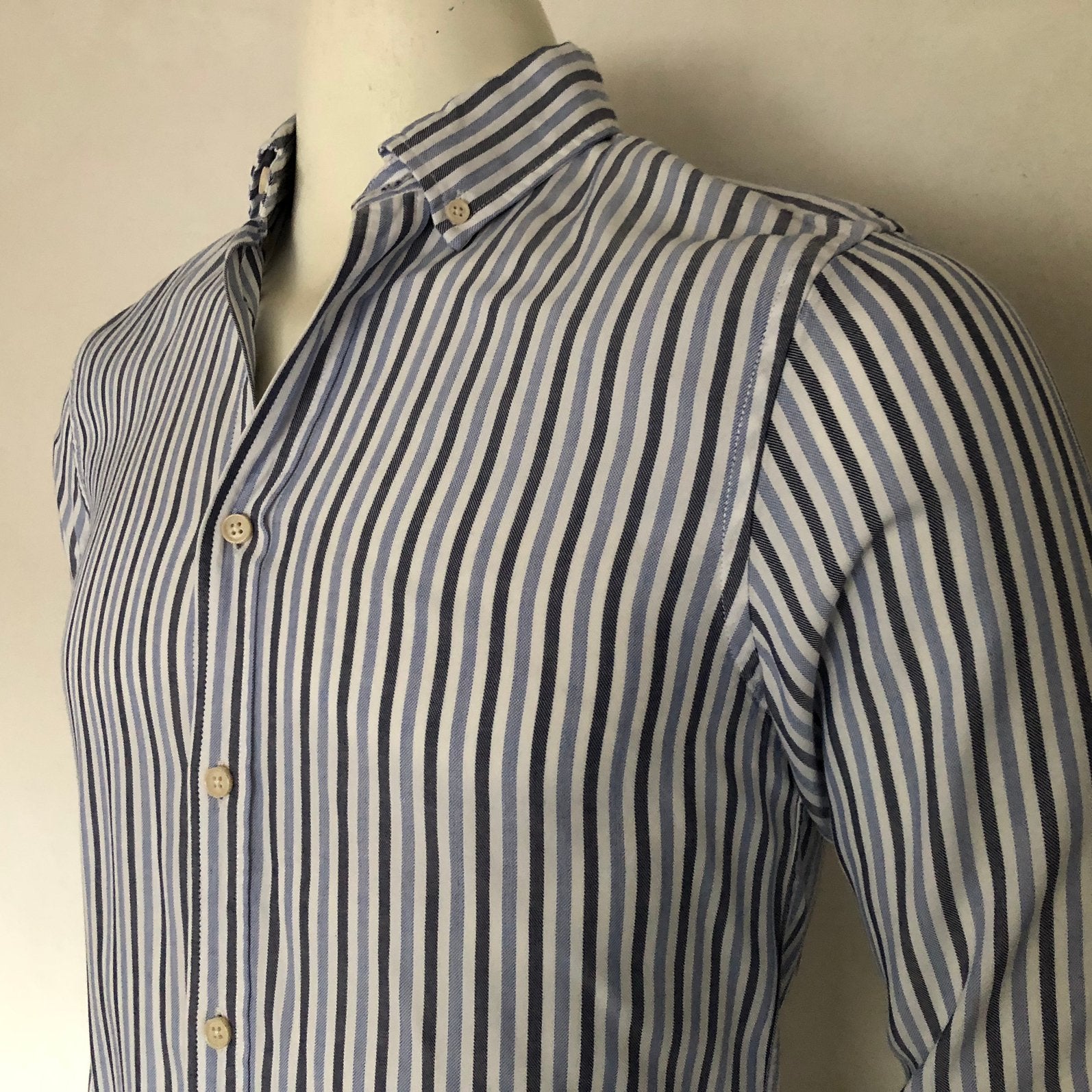 Scotch & Soda shirt - overhemd - fine blue stripe - heren, Verzenden, Zo goed als nieuw, Overige kleuren, Halswijdte 38 (S) of kleiner