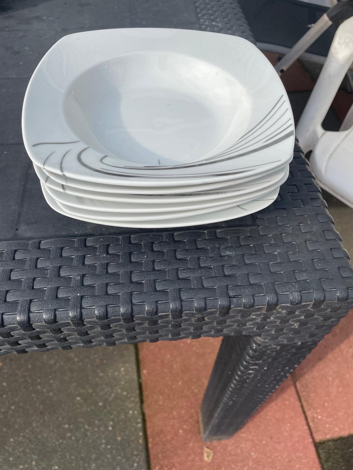 Set van 6 Selimex diepe borden met modern design, Gebruikt, Overige merken, Ophalen of Verzenden, Bord(en)