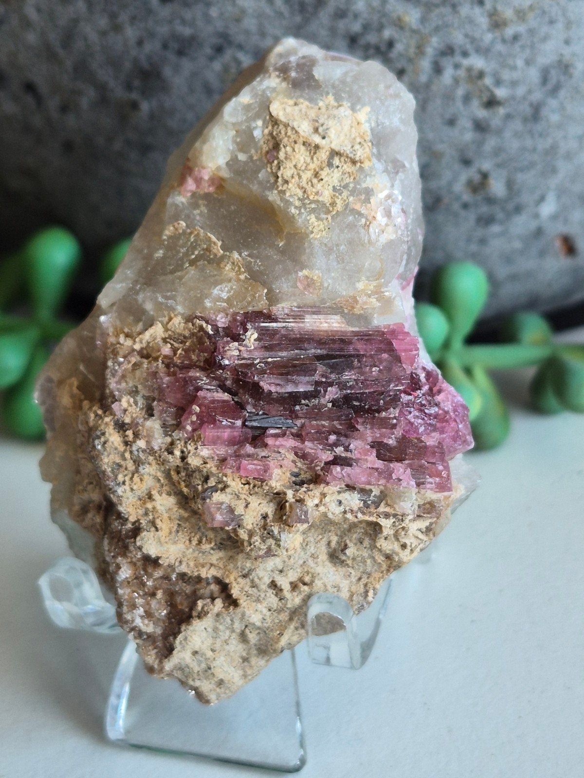 roze toermalijn in kwarts, Ophalen of Verzenden