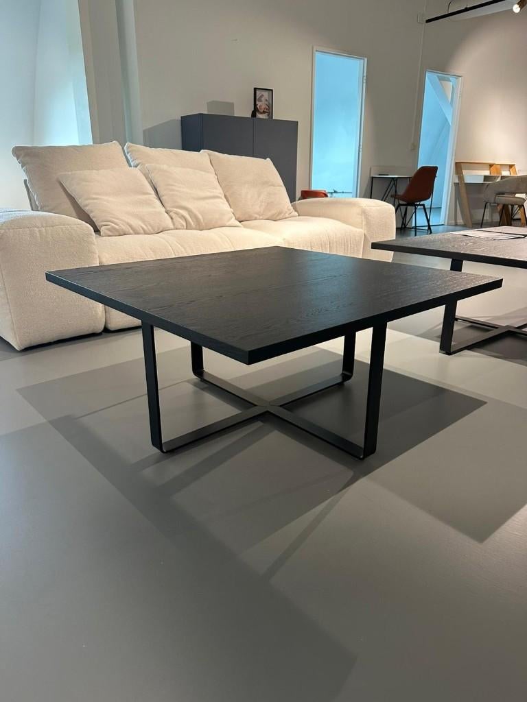 Tenzo zwarte vierkante salontafel, Minder dan 55 cm, Metaal of Aluminium, Rond, Zo goed als nieuw