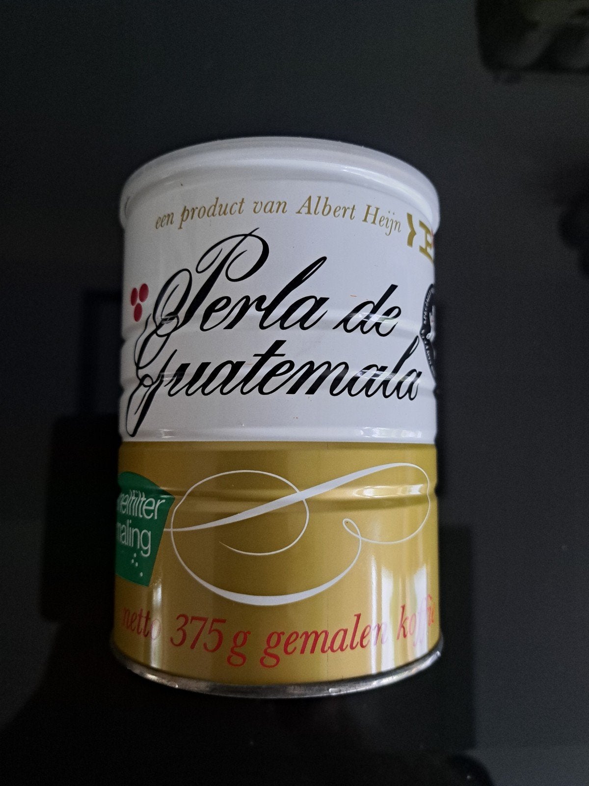 AH Perla Koffieblik 375g - Nieuwstaat voor Verzamelaar, Verzamelen, Blikken, Ophalen of Verzenden