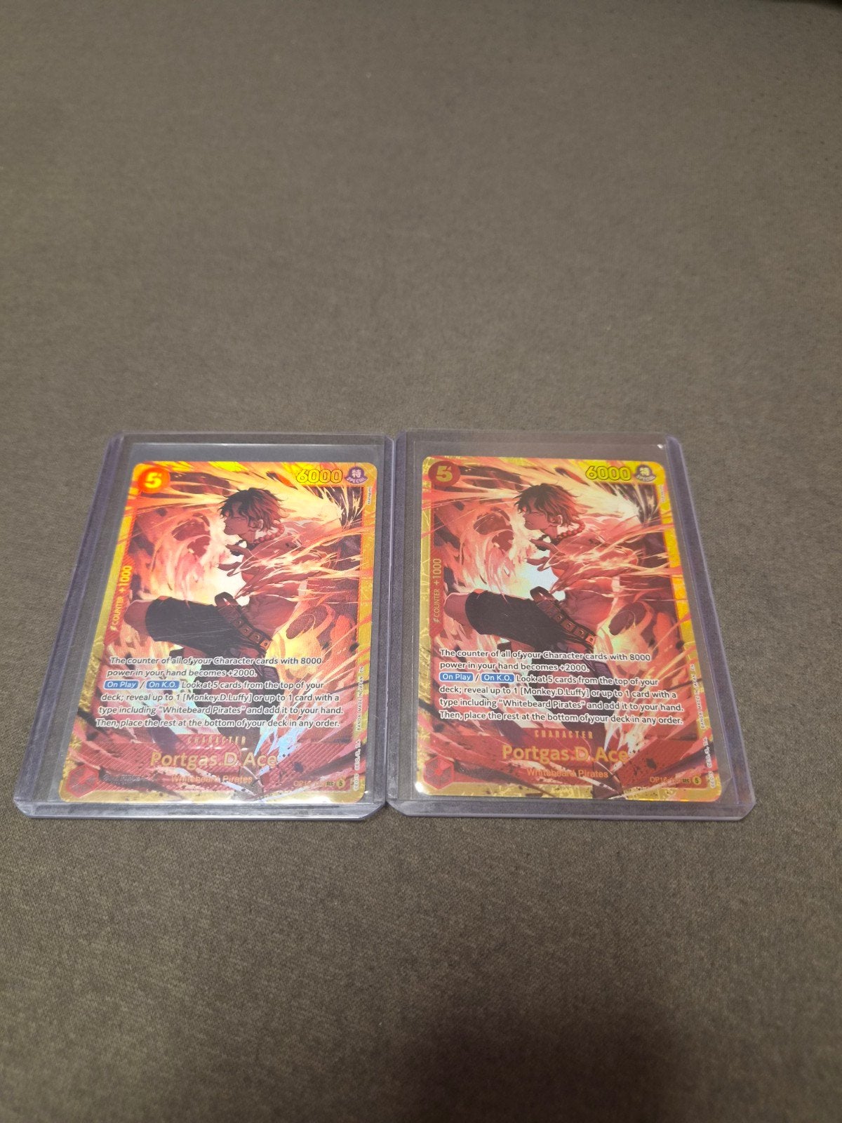 One Piece Card Game Portgas D. Ace SP (2 kaarten), Hobby en Vrije tijd, Verzamelkaartspellen | Overige, Ophalen of Verzenden, Zo goed als nieuw