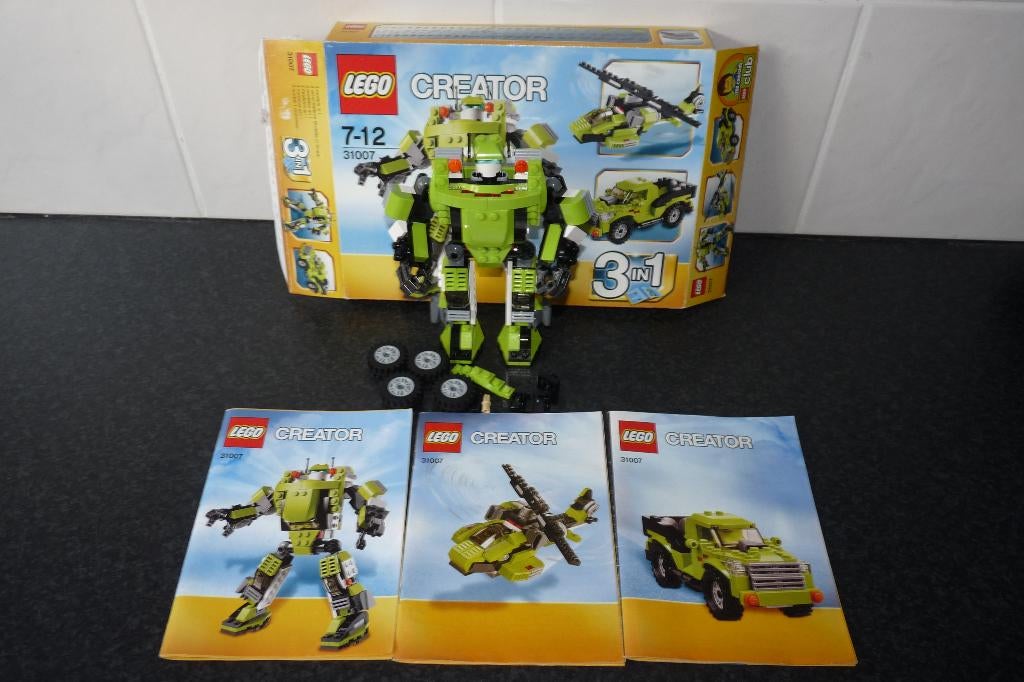 als nieuw Lego Creator 31007 Power robot incl doos en 3 boek, Kinderen en Baby's, Speelgoed | Duplo en Lego, Lego, Ophalen of Verzenden