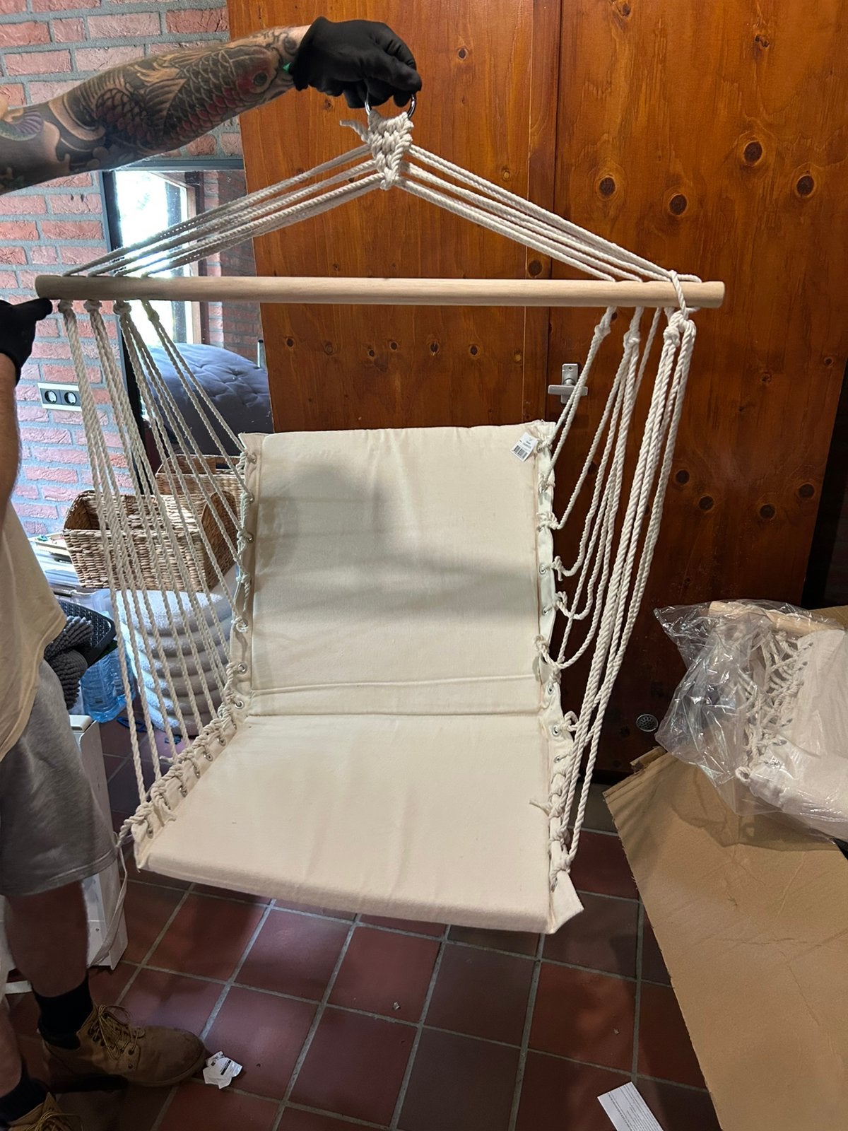Hangstoel macrame, Ophalen, Zo goed als nieuw