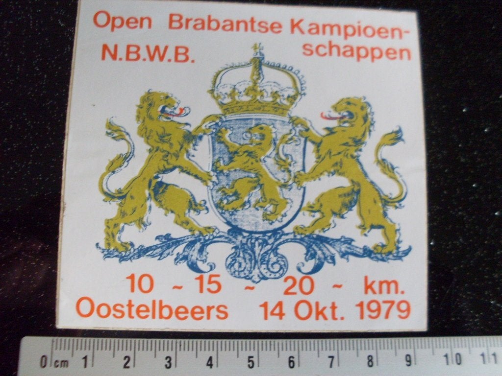 sticker open brabantse kampioenschappen nbwb oostelbeers, Verzenden, Zo goed als nieuw, Sport