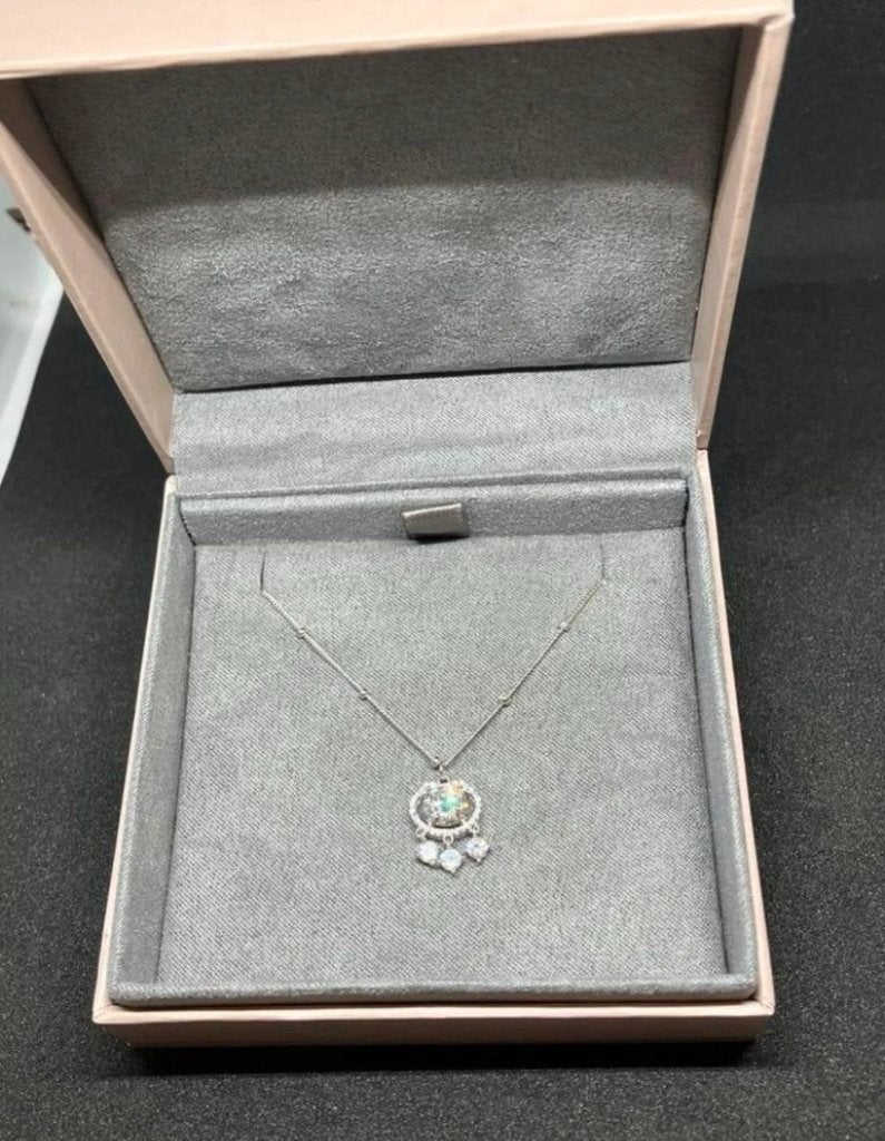 Zilveren ketting hanger met Moissanite en Zirkonia, Zilver en edelstenen, Vagif.hamidov@hotmail.com, Nieuw, Ophalen of Verzenden