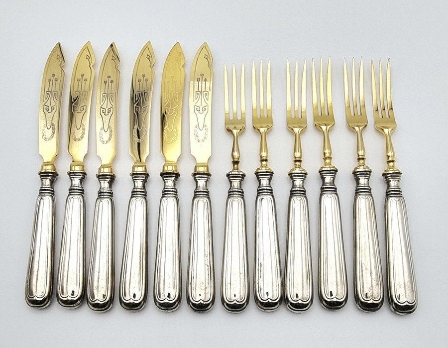 74. Art Deco visbestek, ca. 1930, Ophalen