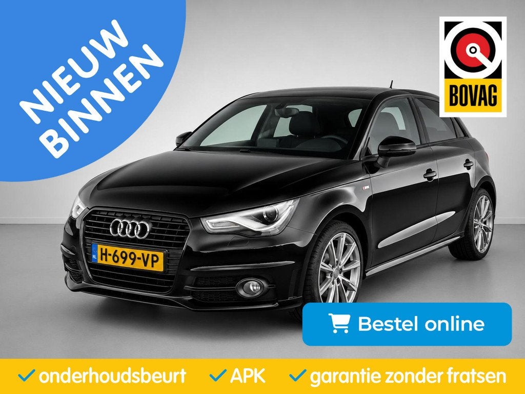 Audi A1 Sportback 1.2 TSFI Ambition| S-Line|PDC|Navi|Stoel V, Auto's, Voorwielaandrijving, Euro 5, 86 pk, Zwart