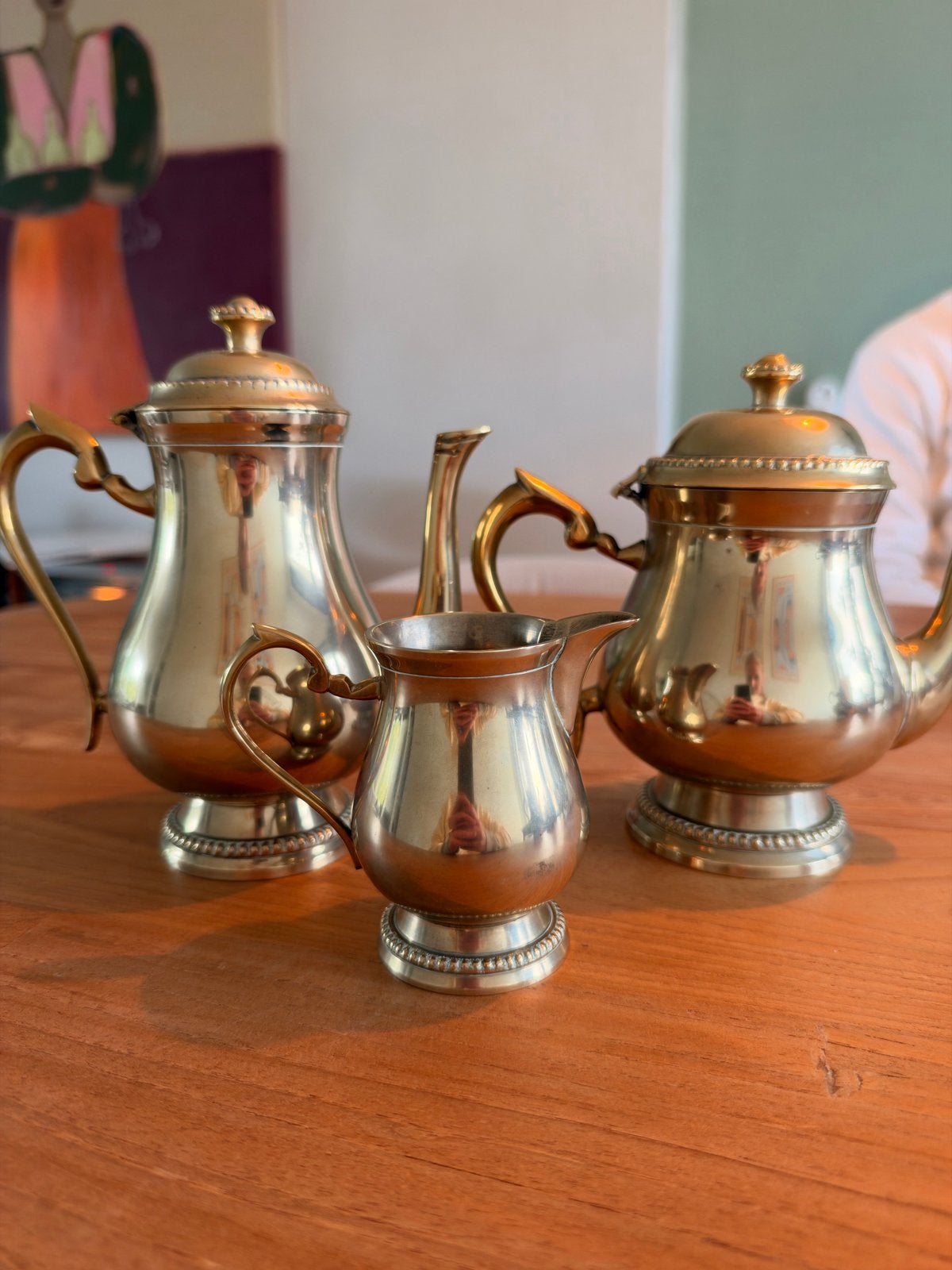 Antiek verzilverd koffie- en theeservies, Ophalen of Verzenden