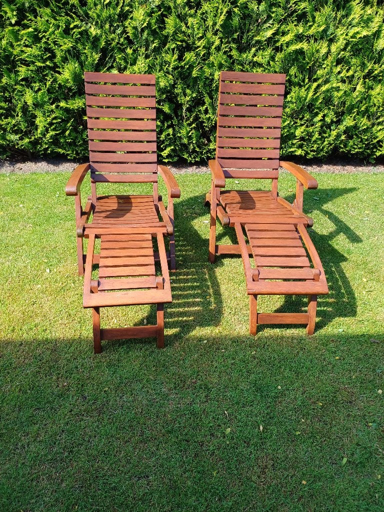 houten tuinstoelen, Ophalen, Gebruikt, Hout, Verstelbaar