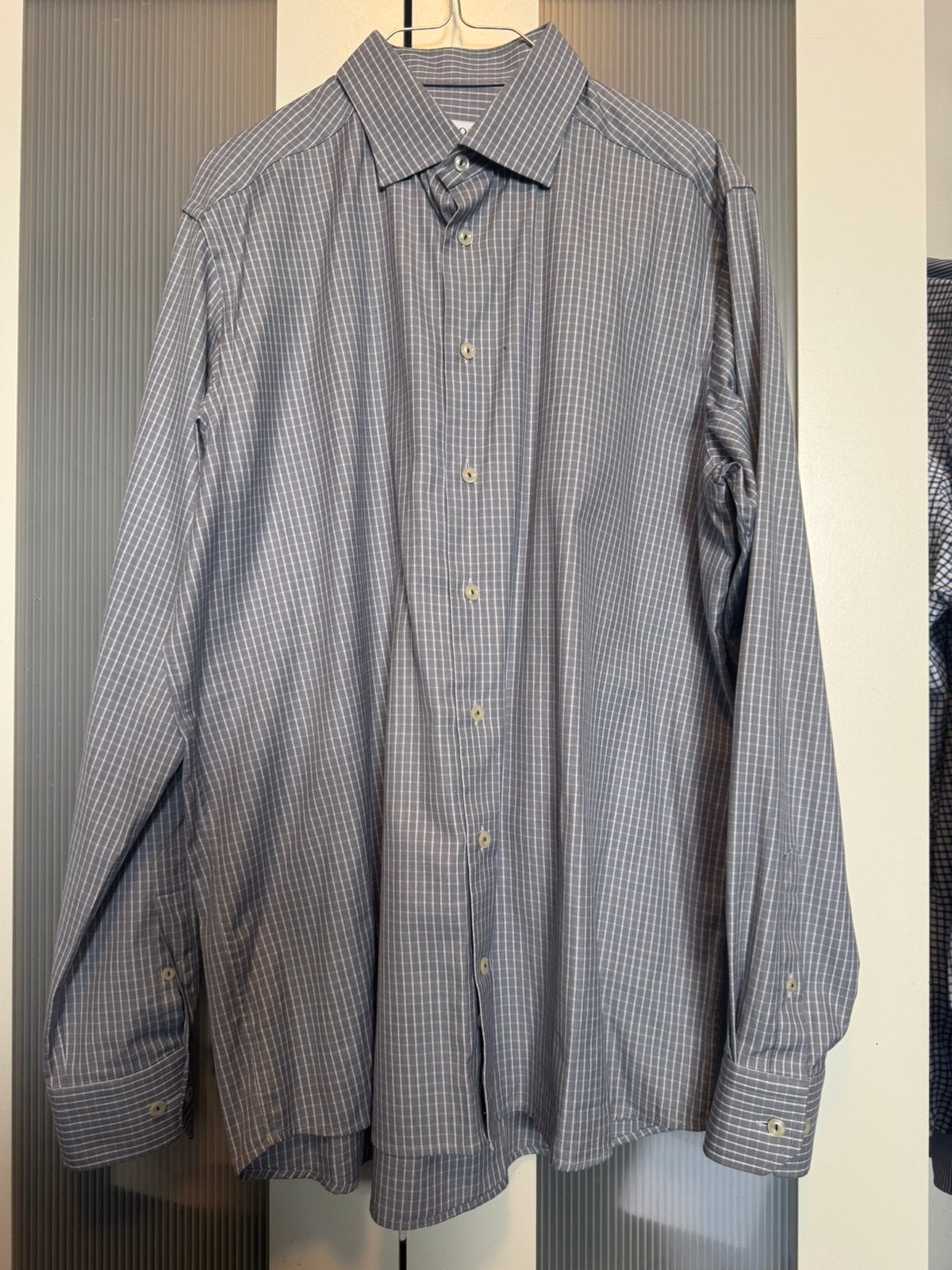 Eton shirt maat 43, Ophalen of Verzenden, Gedragen, Maat 42/44 (L), Grijs