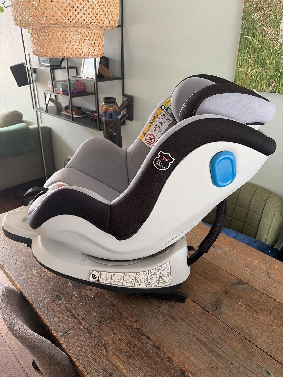 Blij'r autostoel met Isofix en 360 graden draaibaar, Verstelbare rugleuning, Gebruikt, 0 t/m 18 kg, Isofix