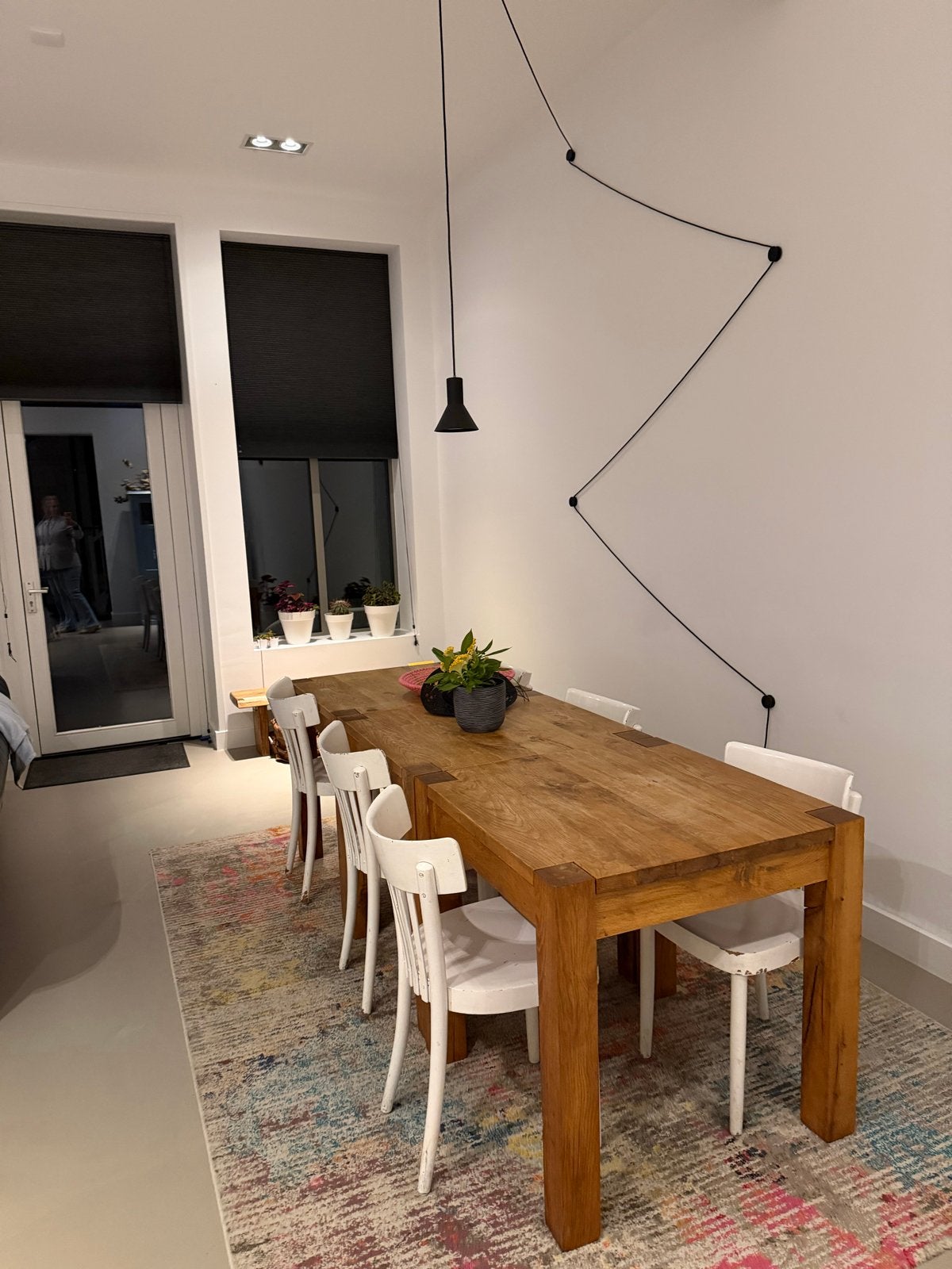 Eiken eettafel, salontafels & 6 caféstoelen, Ophalen, Gebruikt, Eikenhout, 200 cm of meer