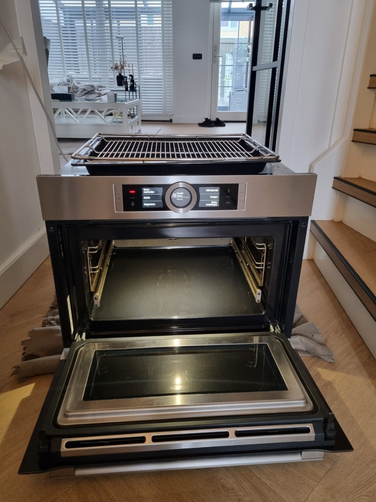 Luxe Bosch combi oven magnetron serie 8, Ophalen, Combimagnetron, 60 cm of meer, Nieuw
