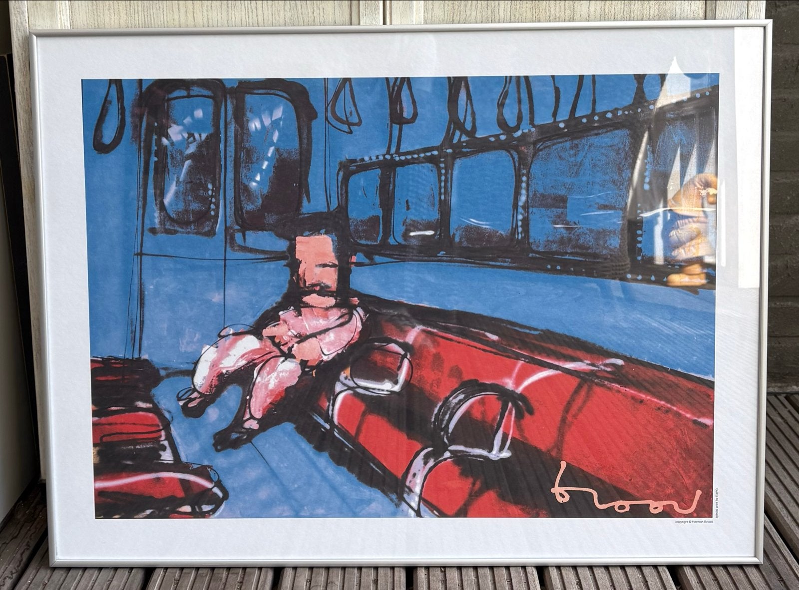 2 ingelijste reproducties van Herman Brood - 81 x 61 cm, Ophalen, Overig onderwerp, Papier/karton, Ingelijst