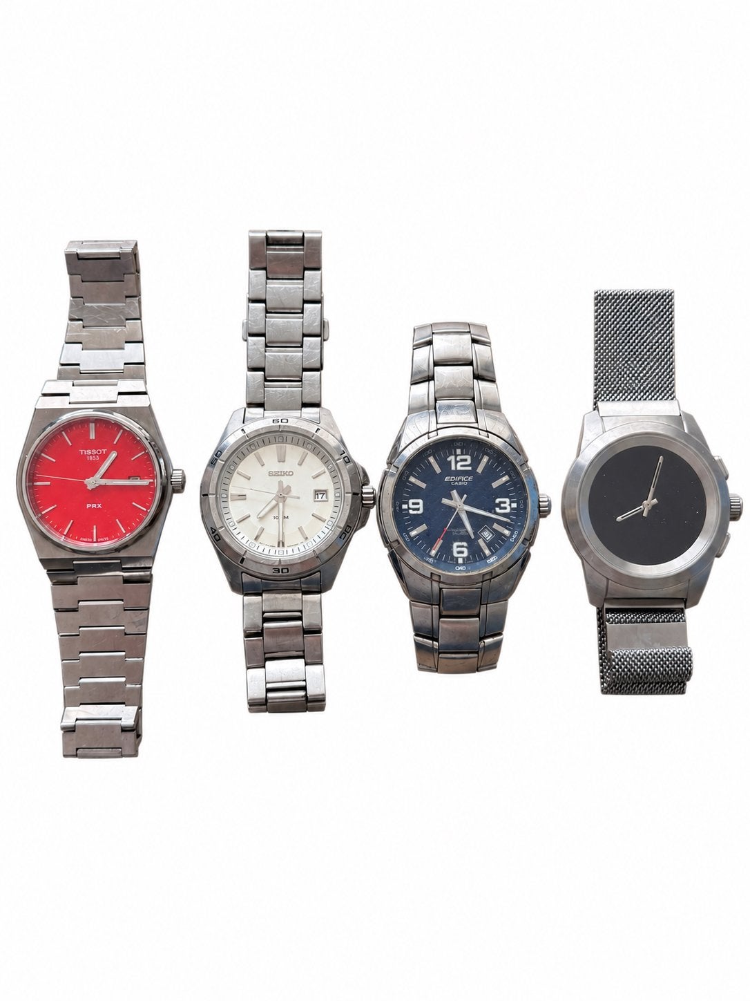 Tissot PRX Limited Edition rood + Seiko + Casio Edifice, Overige merken, Staal, Gebruikt, Staal
