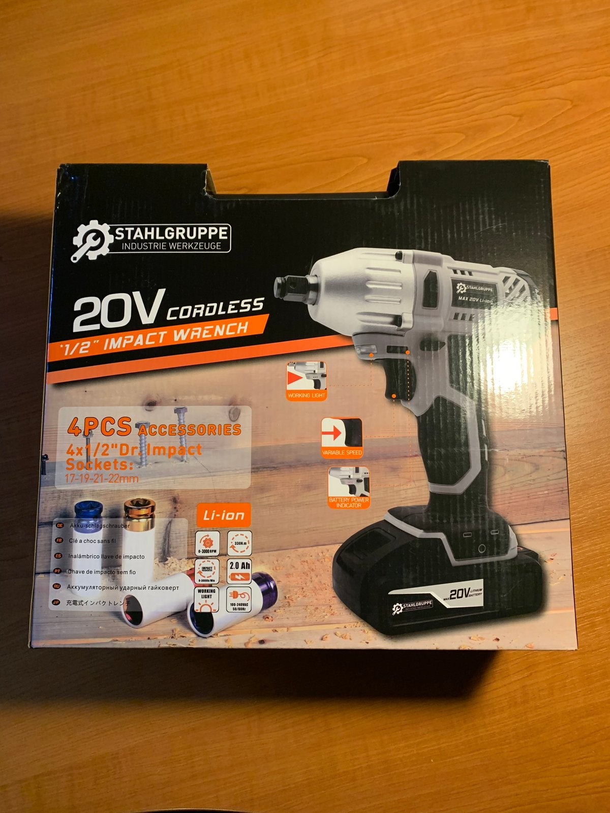Stahlgruppe slagmoersleutel 2x 20V accu, Ophalen of Verzenden, Nieuw, Overige typen, Variabele snelheid