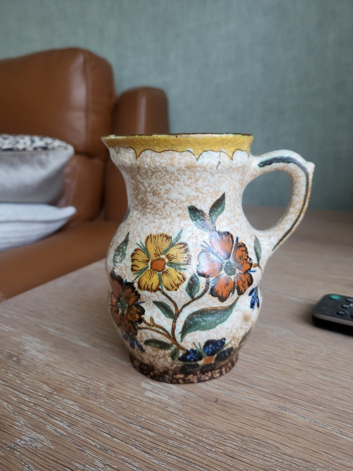 gouds plateel schenkkannetje, Ophalen of Verzenden