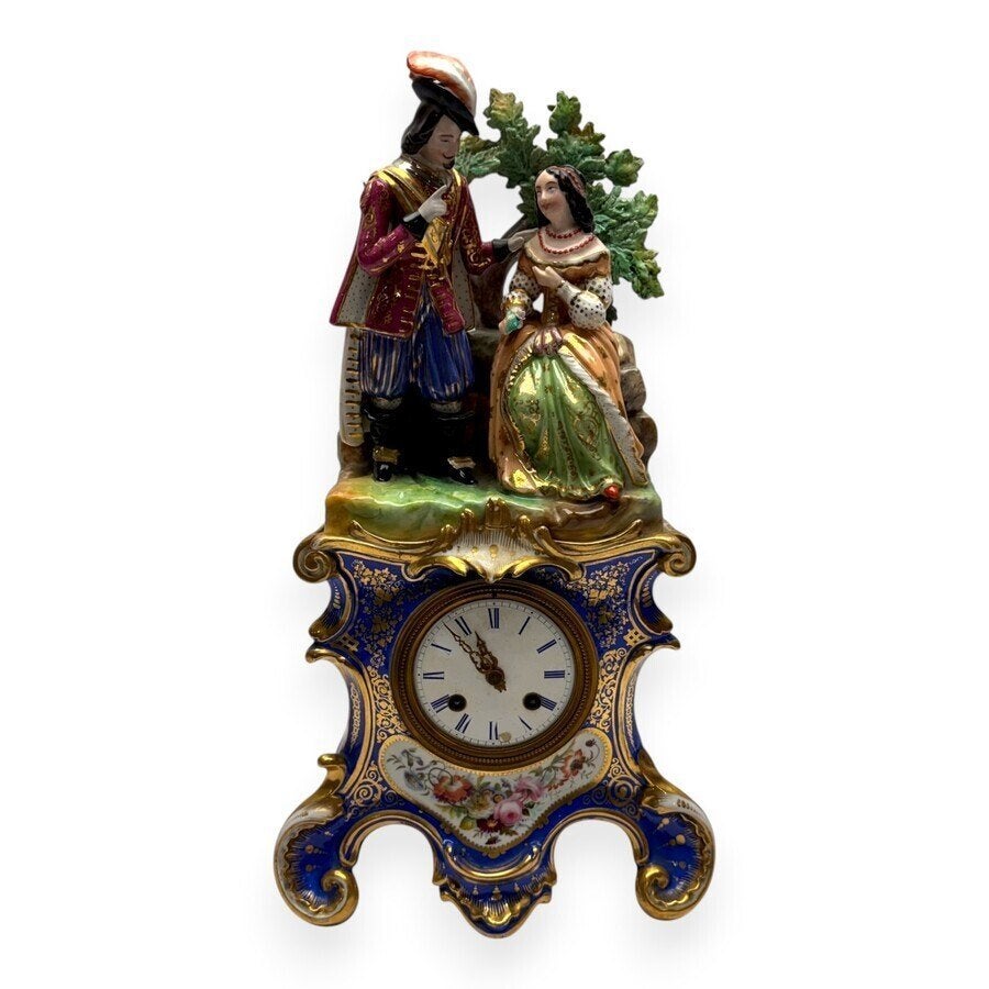 Een Franse porseleinen pendule, Ophalen of Verzenden
