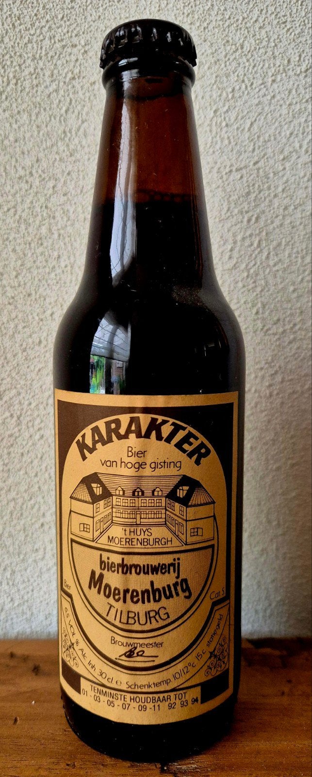 1992 fles KARAKTER bier br. MOERENBURG TILBURG 'T HUYS Moere, Ophalen of Verzenden, Zo goed als nieuw, Flesje(s), Overige merken