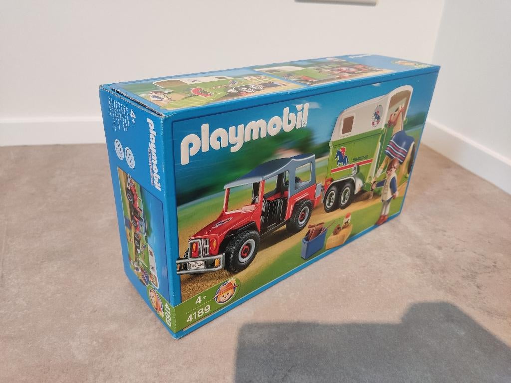 Playmobil 4189 Terreinauto met paardentrailer, Kinderen en Baby's, Speelgoed | Playmobil, Ophalen of Verzenden, Nieuw, Complete set