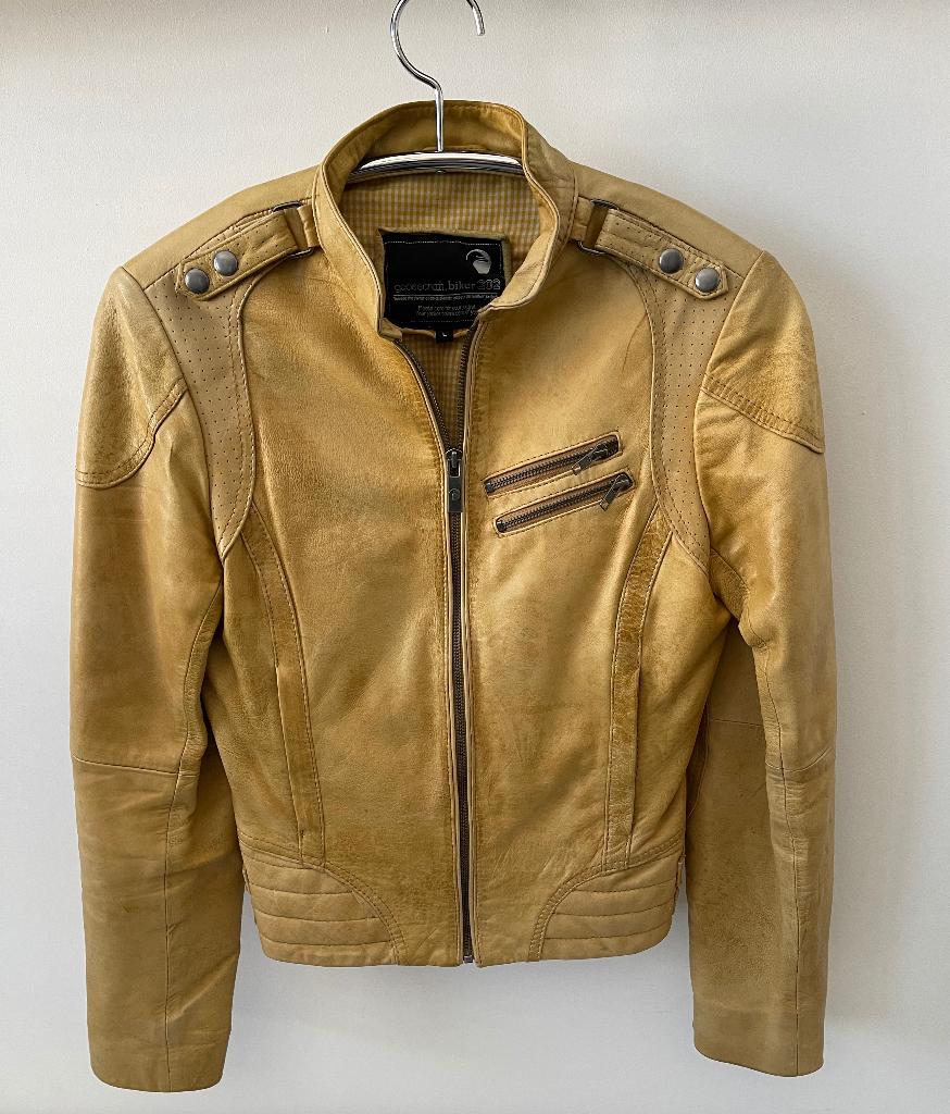 Goosecraft-biker Leer, Geel, Maat 42/44 (L), Ophalen of Verzenden, Zo goed als nieuw