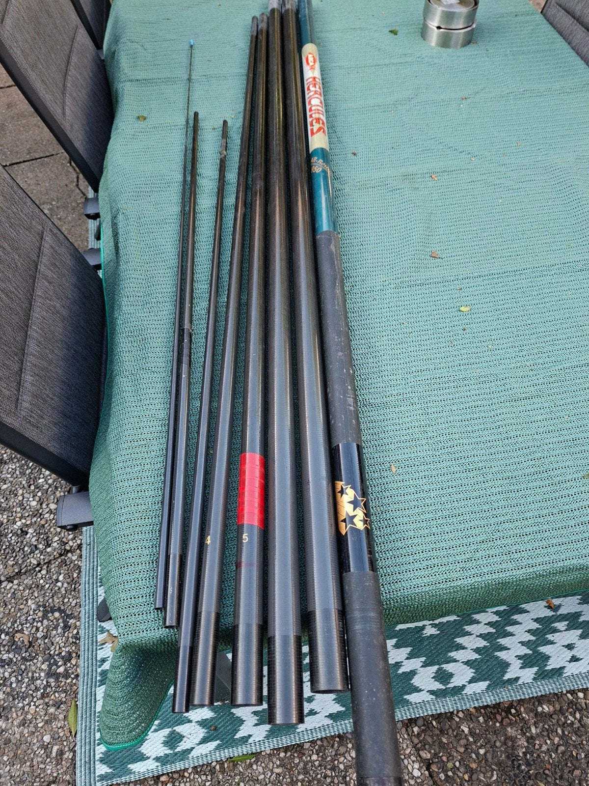 Arca Hercules Vaste Hengel - 9.50m, 8 delen, 695g, Ophalen, Gebruikt, Vaste hengel
