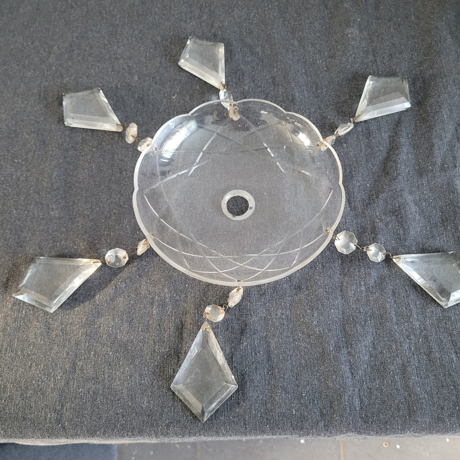 XXXL grote bobeche schaaltje pegels onderdelen kroonluchter, Huis en Inrichting, Ophalen of Verzenden, Gebruikt, Glas