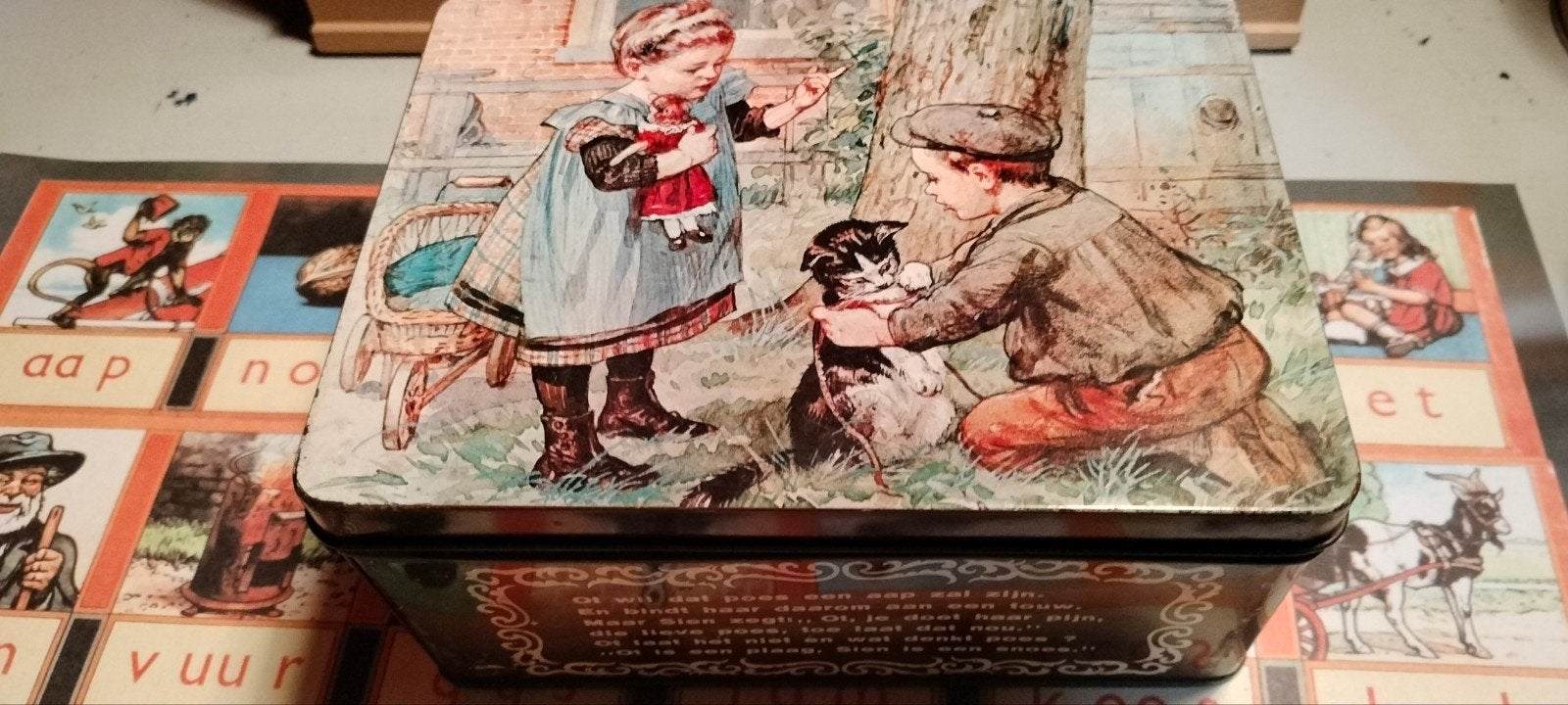 Vintage Ot en Sien blik - nostalgische decoratie, Antiek en Kunst, Ophalen of Verzenden