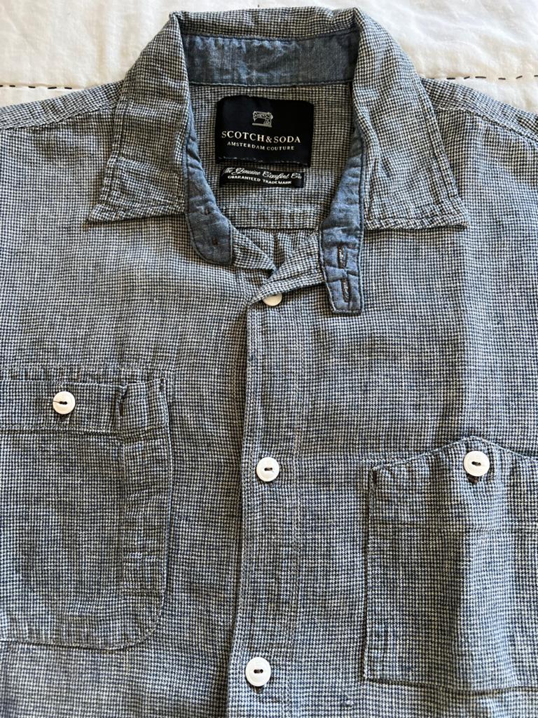 Scotch & Soda Old School Herenoverhemd, Ophalen of Verzenden, Zo goed als nieuw, Grijs, Overige halswijdtes