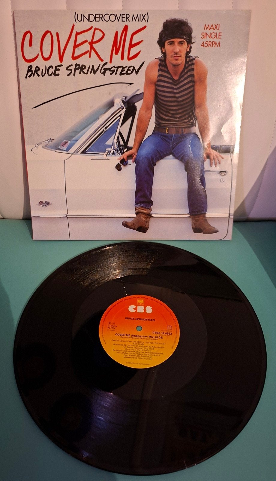 Bruce Springsteen - Cover Me    Maxi Single  1984, Ophalen of Verzenden, 12 inch, Overige typen, Fotohoes