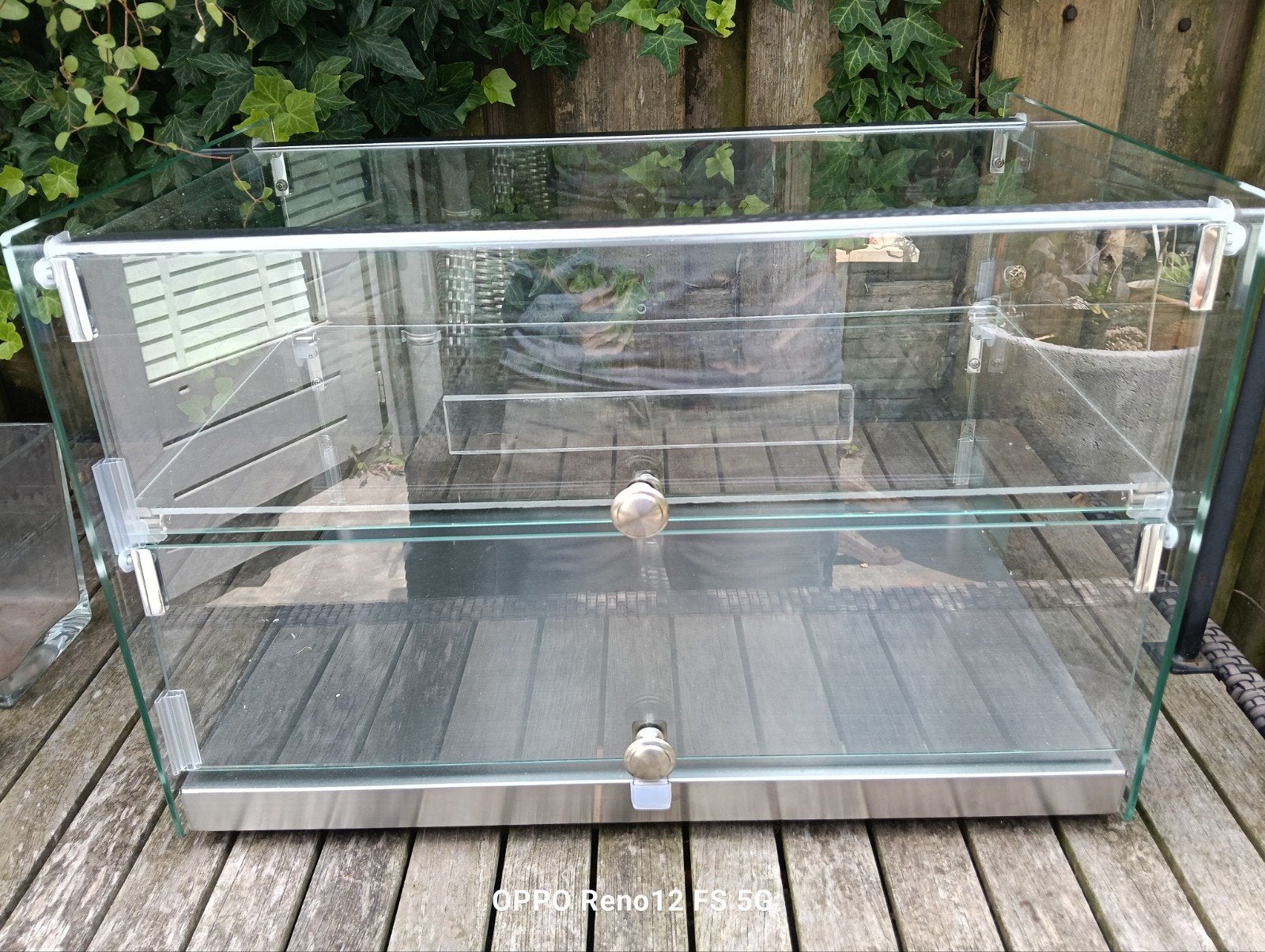 Glazen vitrine met RVS onderstel - Ideaal voor toonbank, Ophalen of Verzenden