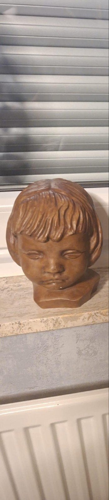 Vintage terracotta buste van een kind, Antiek en Kunst, Ophalen, Overige onderwerpen, Minder dan 20 cm, Buste