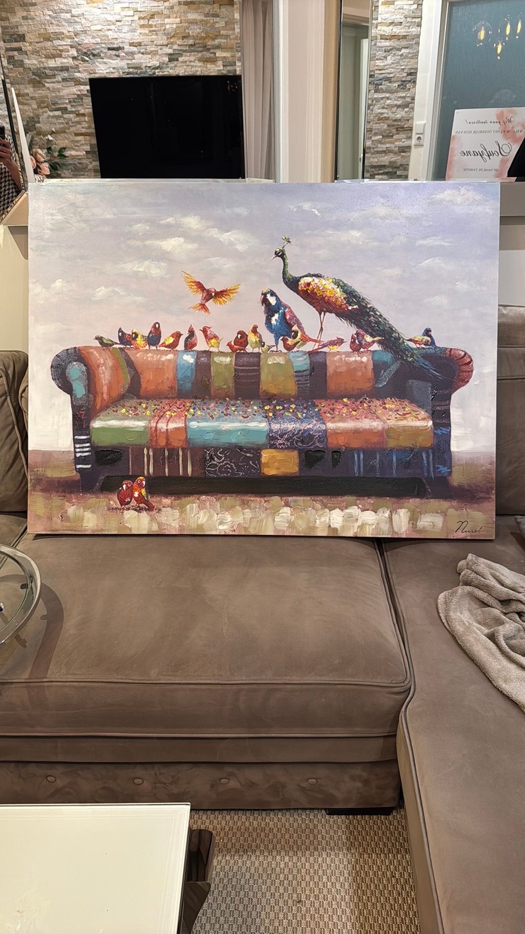 Mooie schilderij, Ophalen