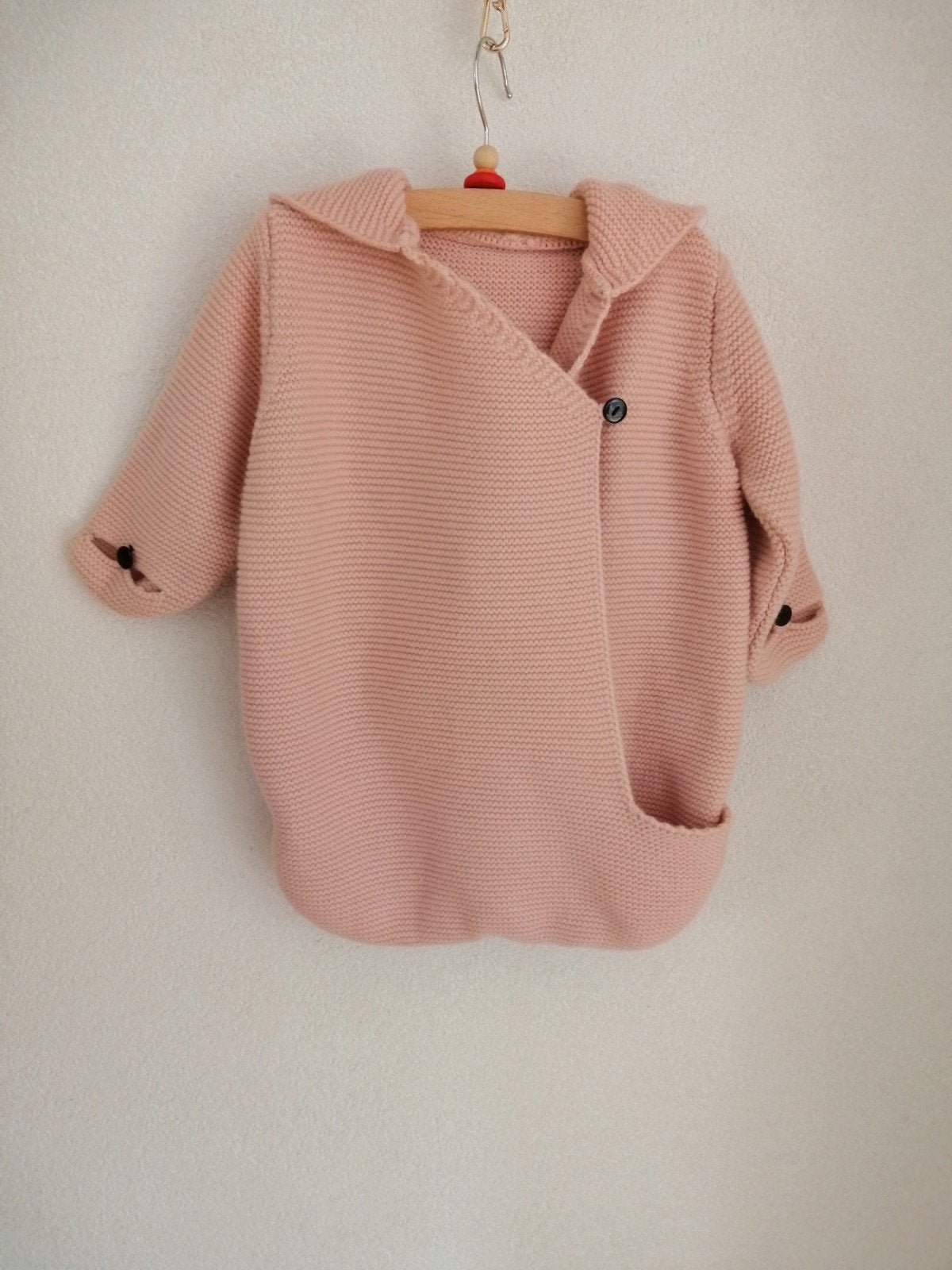 Roze gebreide slaapzak met konijnenoortjes, Ophalen of Verzenden, Nieuw, Onbekend, Meisje