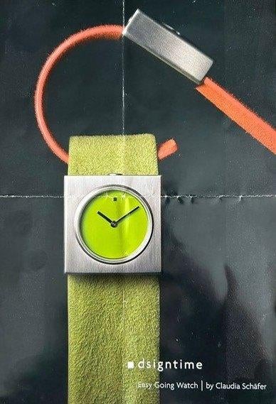 Horloge dsigntime van Claudia Schäfer, Leer, Staal, Zo goed als nieuw, Ophalen