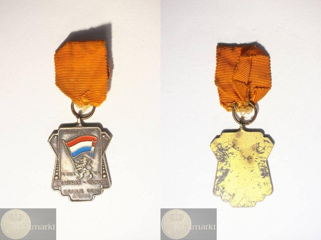Historiepenning 1966 'Koninklijk Huwelijk Beatrix en Claus', Ophalen of Verzenden, Overige materialen, Nederland