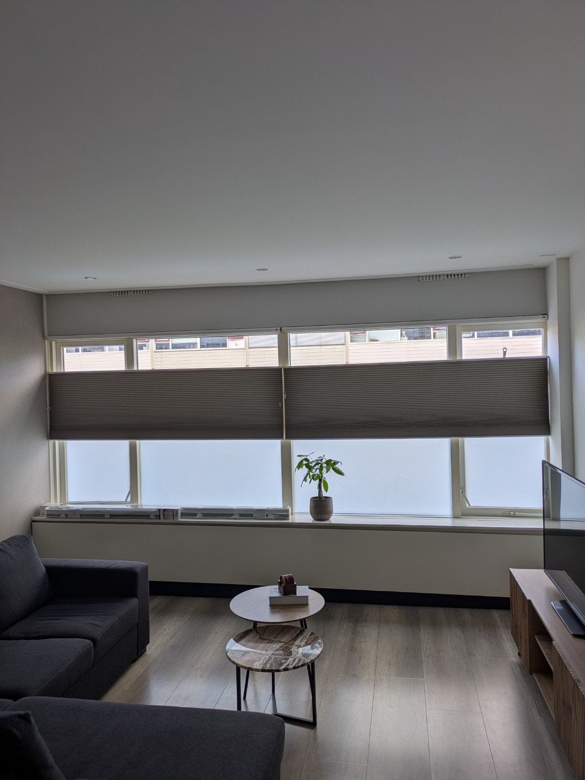 Plisse gordijnen bottom up top down 2 grote en 1 kleine, Huis en Inrichting, Stoffering | Gordijnen en Lamellen, Ophalen, Jaloezie