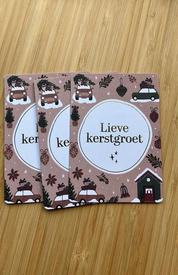 3 kadokaartjes lieve kerstgroet, Diversen, Kerst, Ophalen of Verzenden, Nieuw