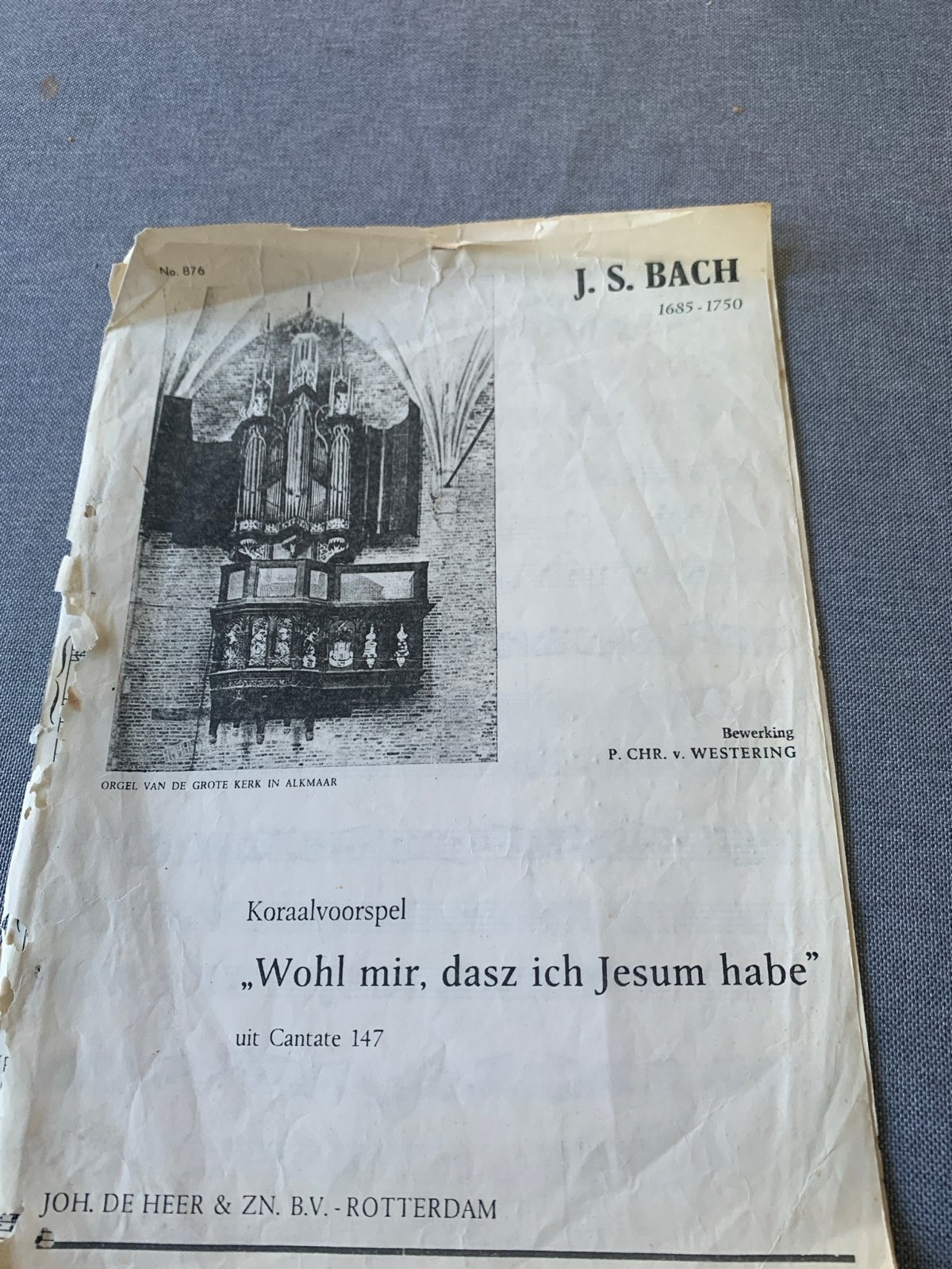 J.S. Bach Koraalvoorspel "Wohl mir, dasz ich Jesum habe", Orgel, Gebruikt, Klassiek, Ophalen of Verzenden