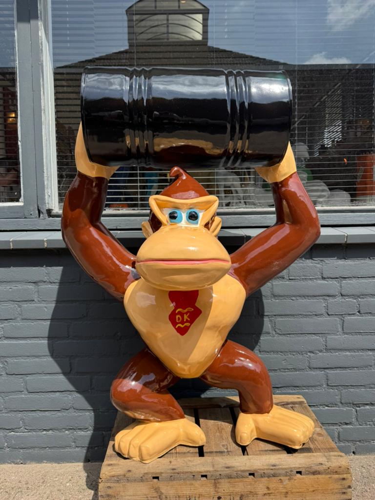 Donkey Kong Beeld met Ton - Groot Formaat 50-100 cm, Ophalen, Zo goed als nieuw, Dier