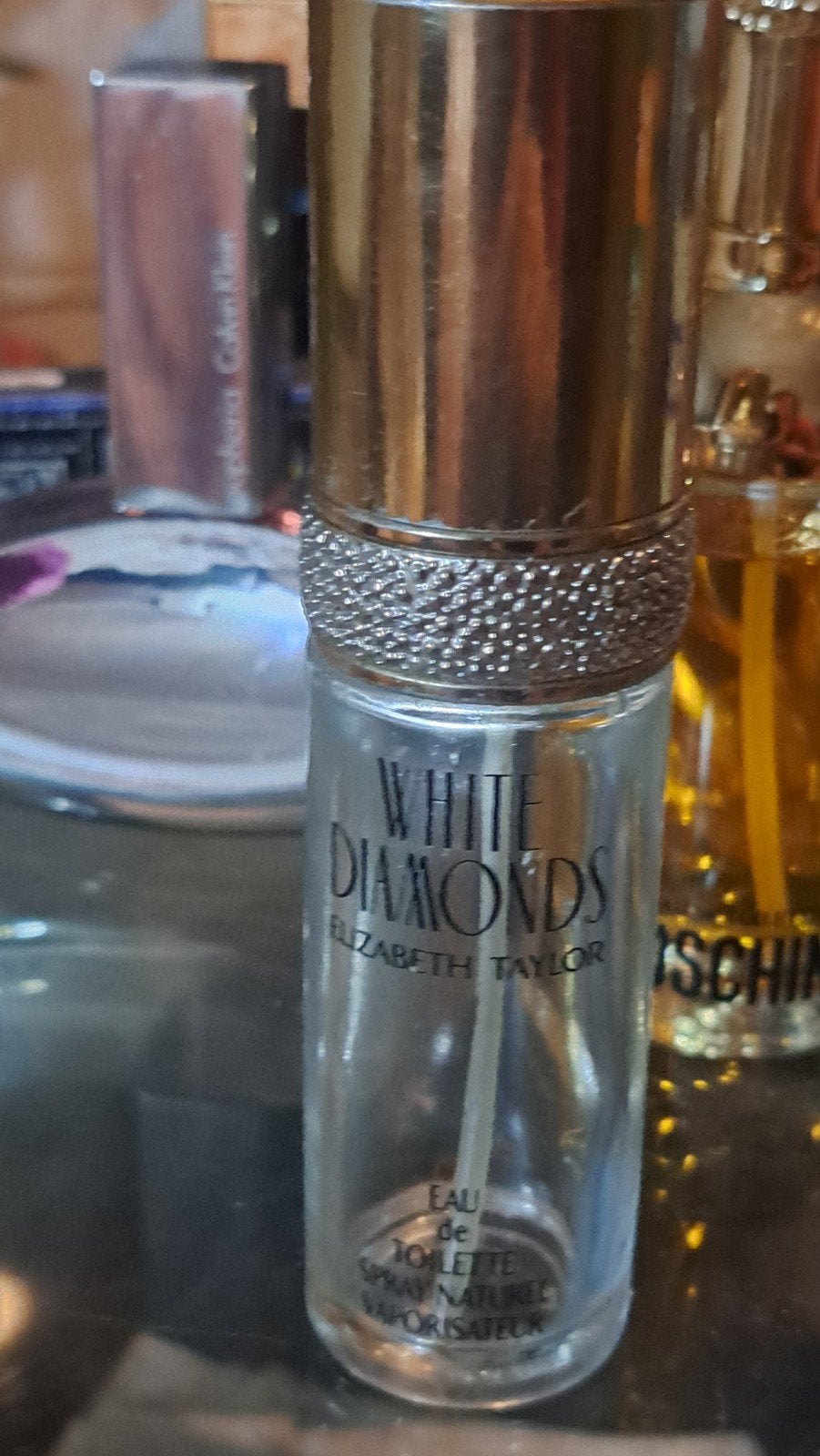 Leeg vintage flesje Elizabeth Taylor White Diamonds EDT 30ml, Verzamelen, Ophalen of Verzenden, Gebruikt, Parfumfles