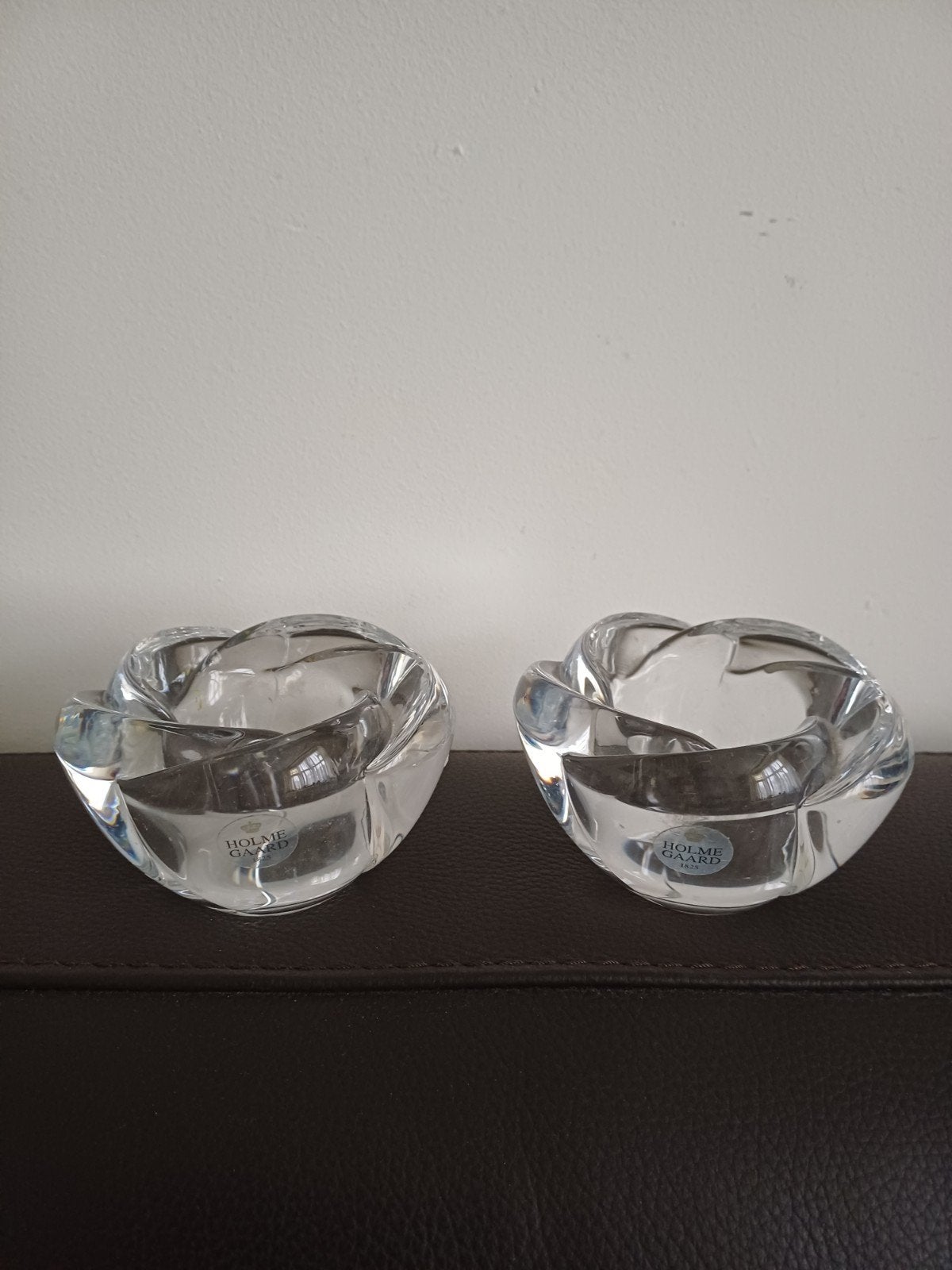 Set Deense Holmegaard design kristal sfeerlichten, Overige merken, Waxinelichthouder, Ophalen of Verzenden, Glas