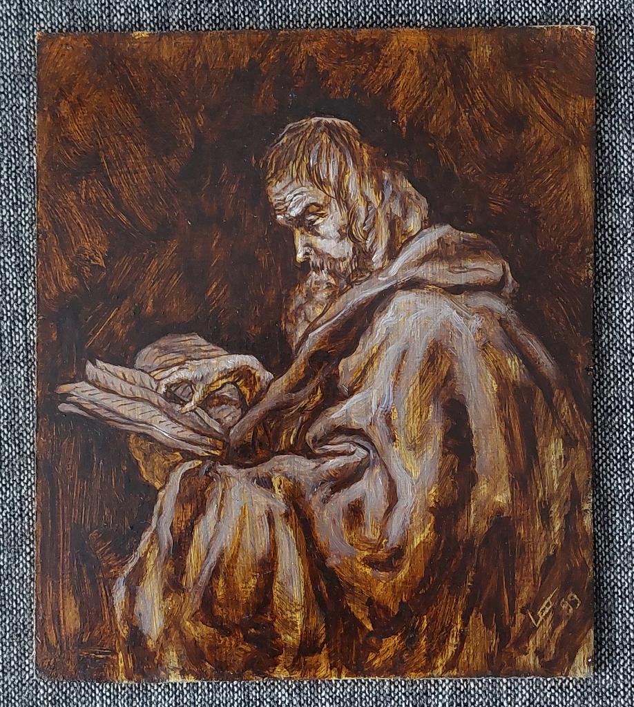 Studie in olieverf naar Rubens - de Heilige Simon, Ophalen of Verzenden