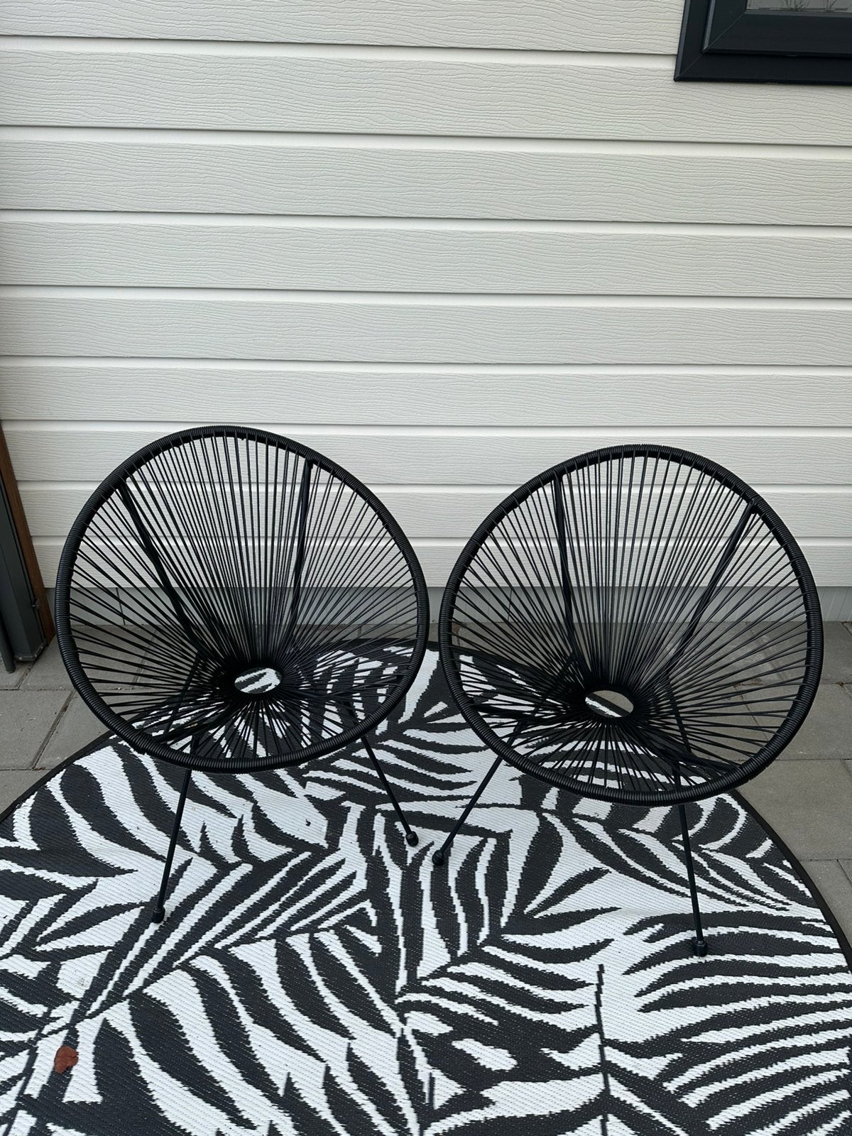 Set van 2 zwarte Acapulco stoelen, Ophalen, Gebruikt, Kunststof