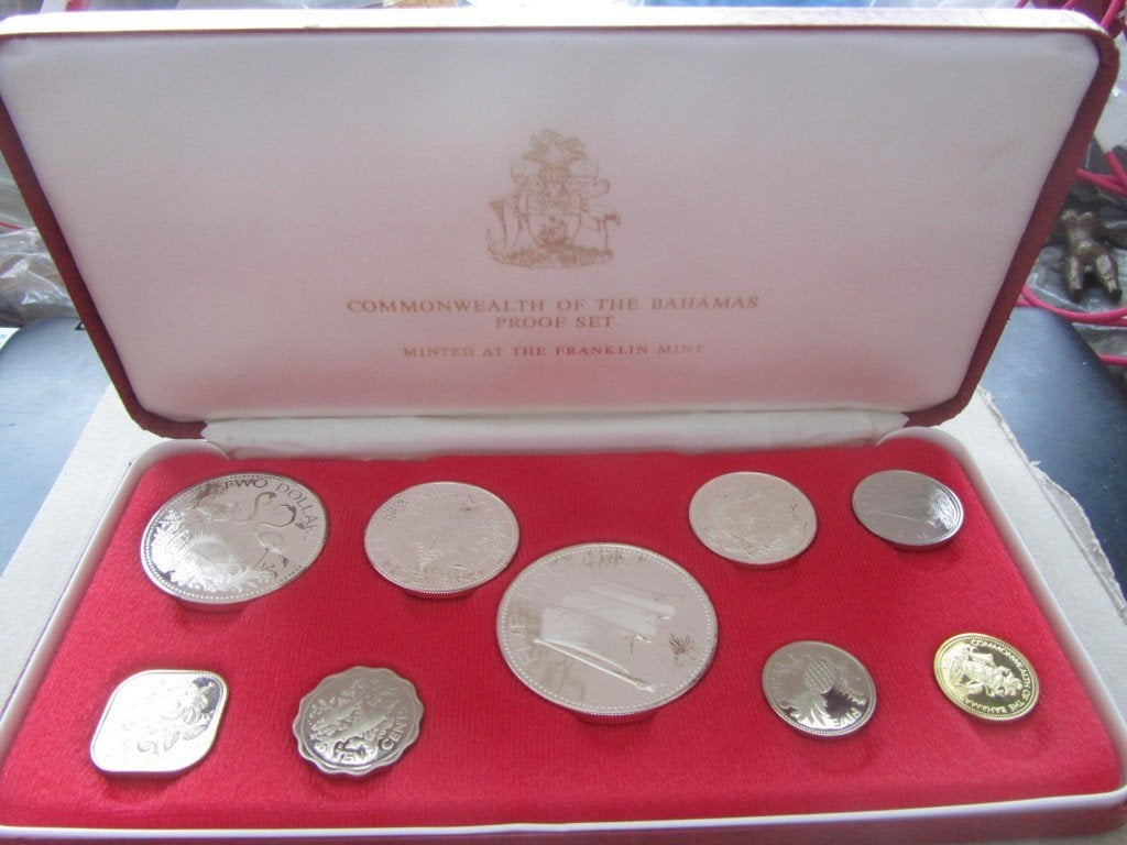 Bahamas proofset 1974 met 4 zilveren munten, Ophalen of Verzenden, Noord-Amerika, Setje, Zilver