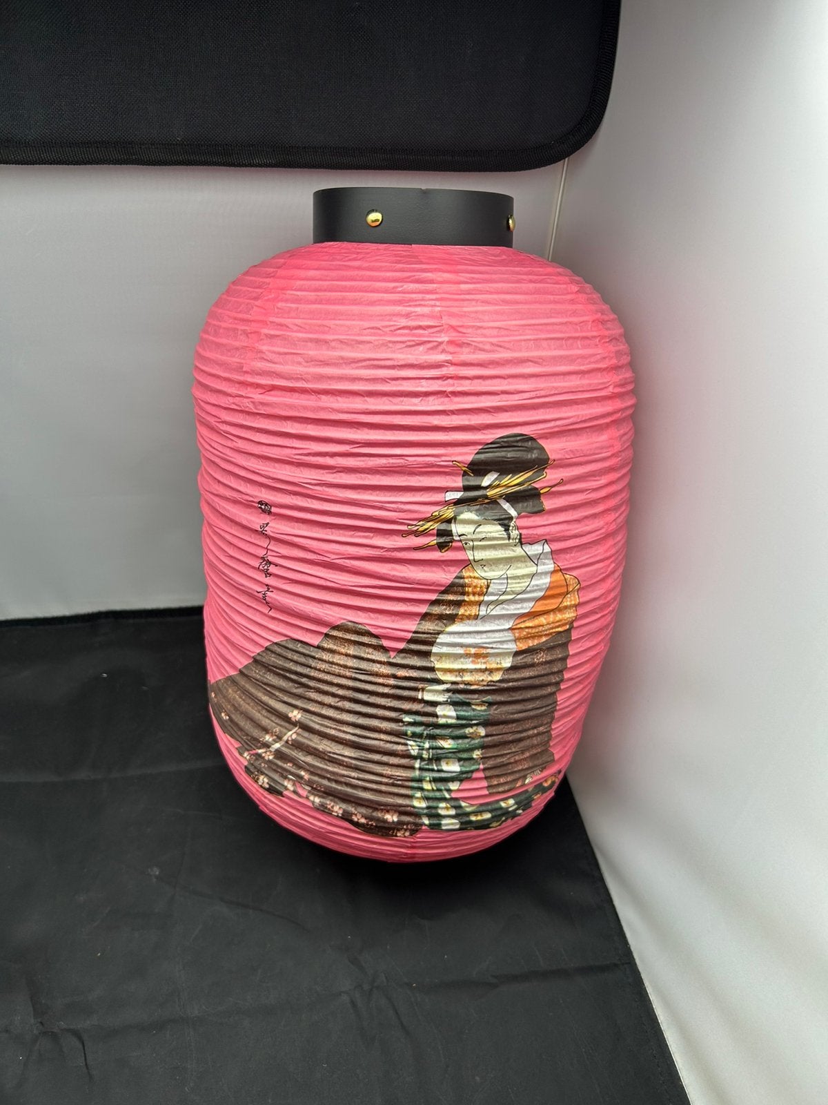 Roze Japanse Chōchin Lampion - Ukiyo-e Geisha Utamaro Papier, Ophalen, Zo goed als nieuw